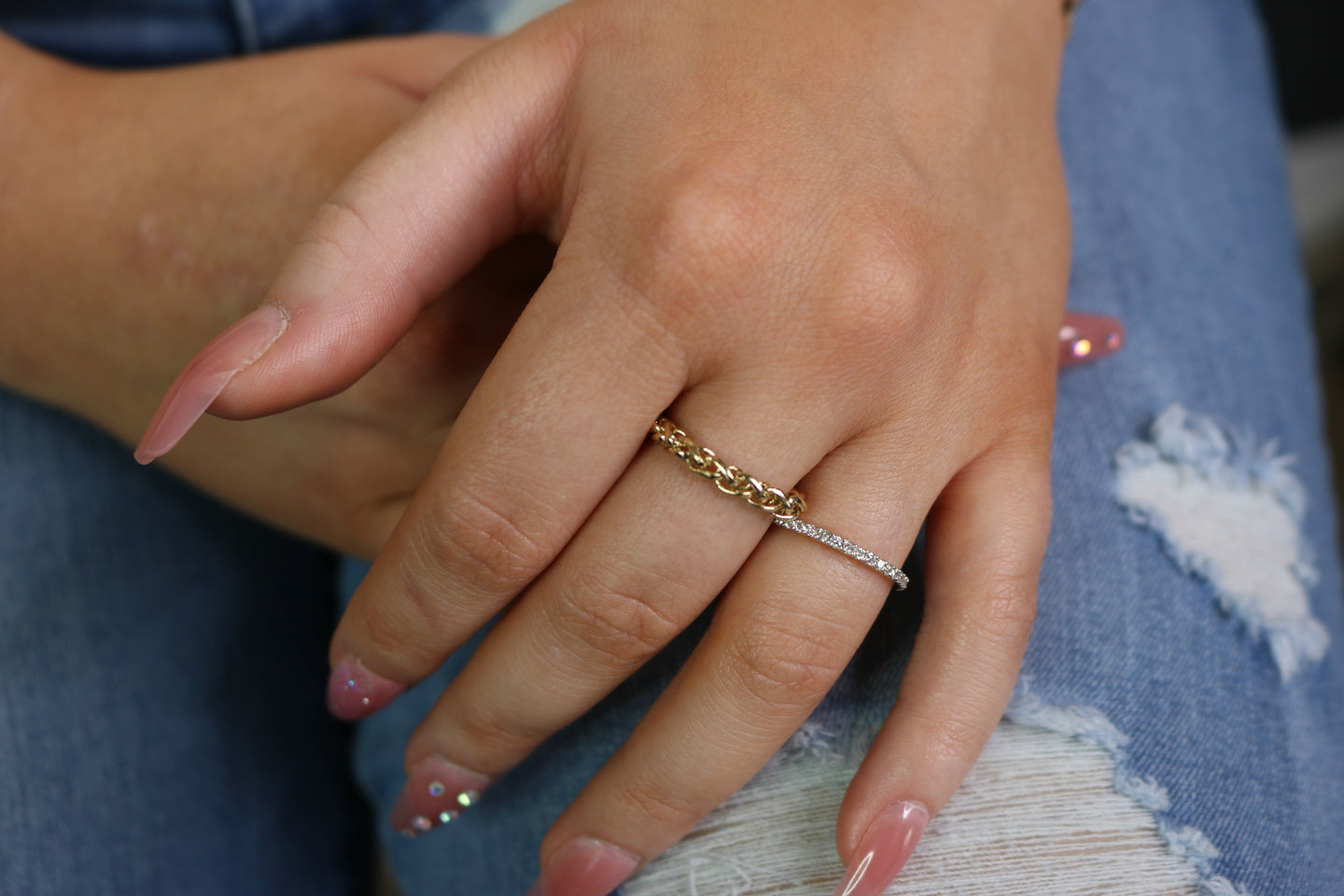Chunky Woven Chain Ring | Unisex Textured Statement Band